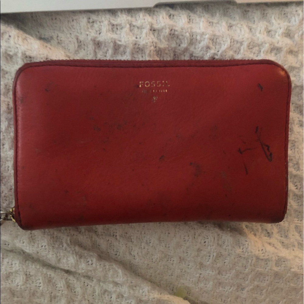 Fossil Sydney Zip Phone Red